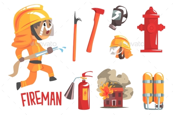 Boy Fireman Kids Future Dream Fire Fighter - Man-made Objects Objects