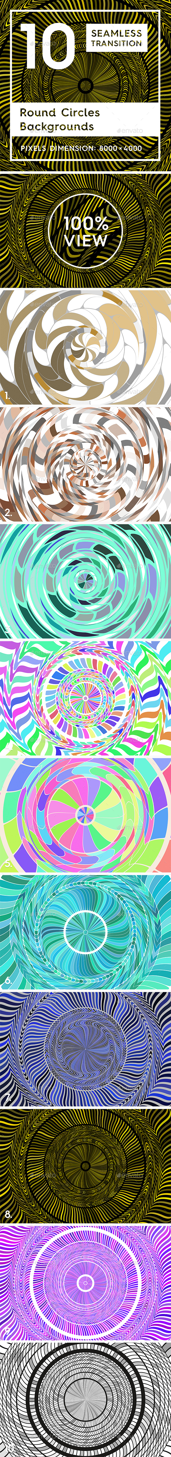 10 Round Circles Backgrounds - Tech / Futuristic Backgrounds