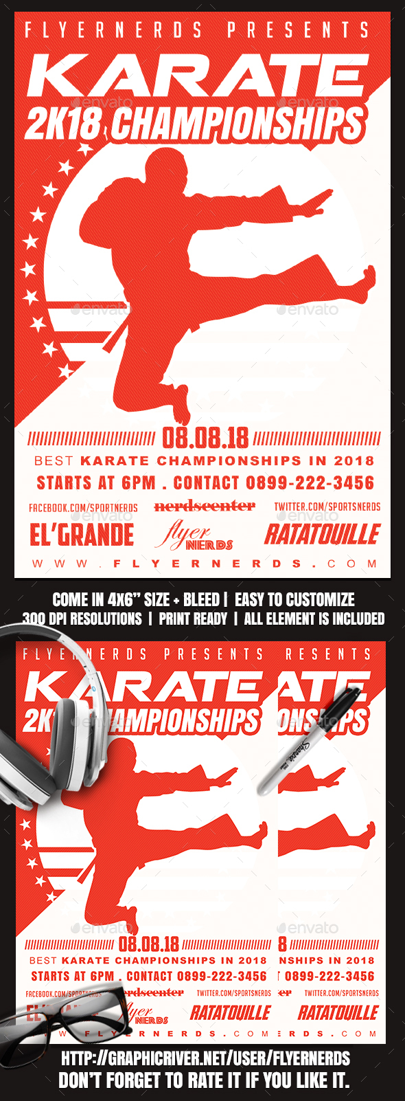 Karate 2018 Championships Sports Flyer - Sports Events