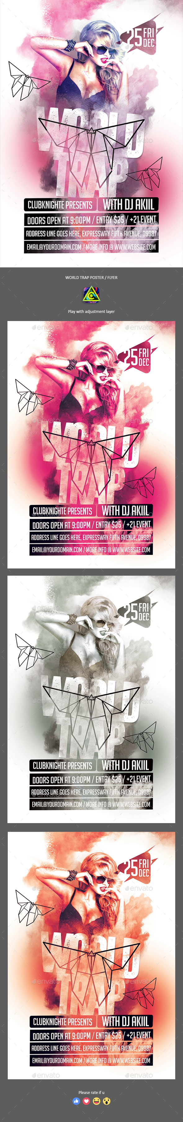 World Trap Poster / Flyer - Clubs & Parties Events
