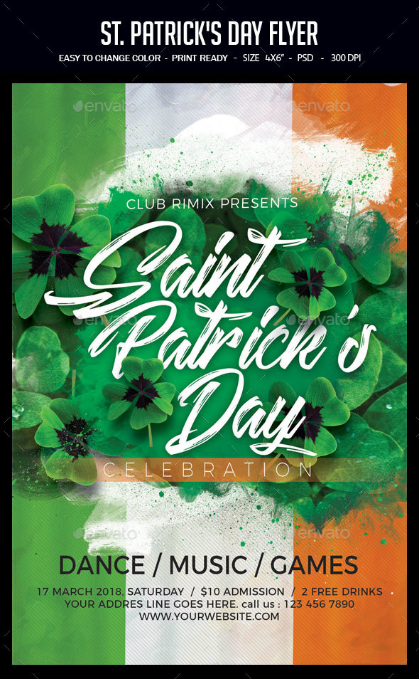 St. Patrick's Day Flyer - Clubs & Parties Events