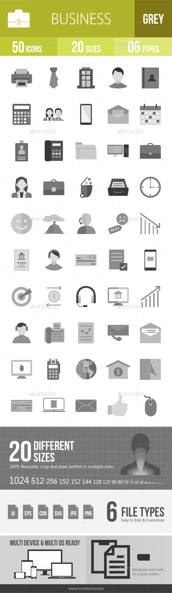 50 Business & Finance Grey Scale Icons - Icons