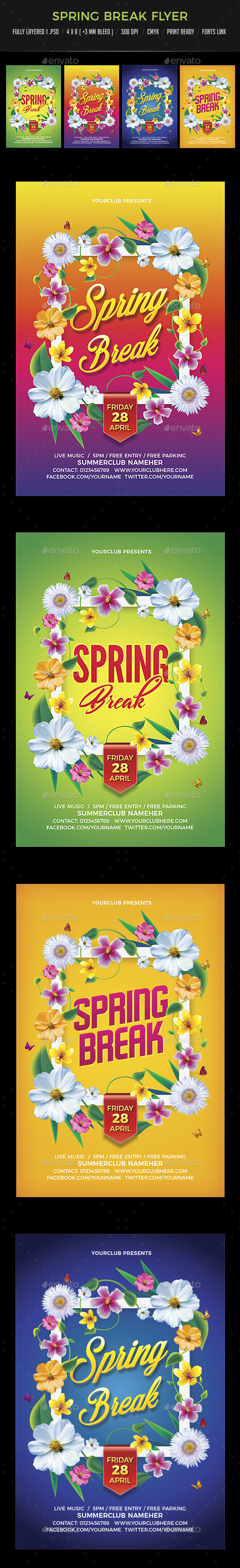 Spring Break / Summer Party Flyer - Clubs & Parties Events