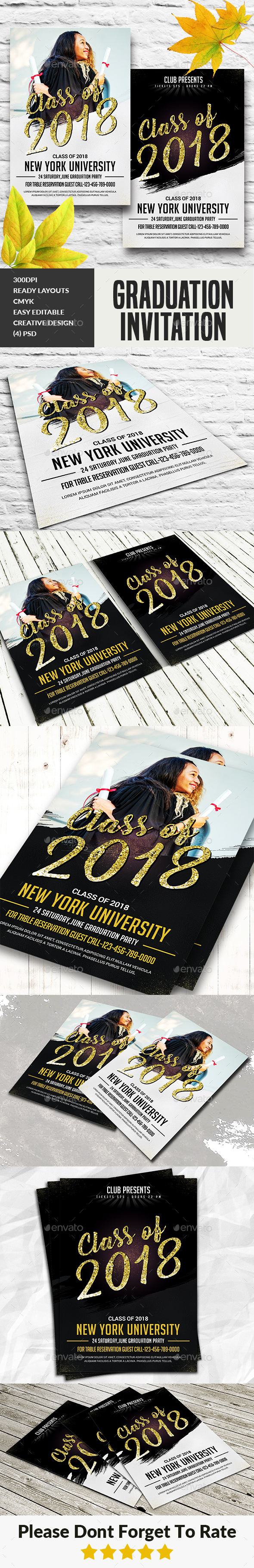 Graduation Invitation - Cards & Invites Print Templates