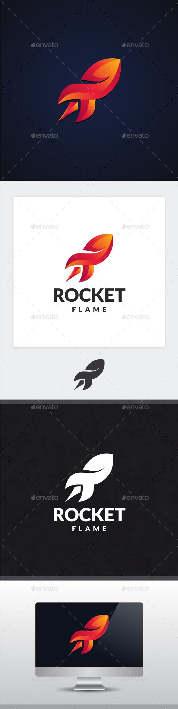 Rocket Flame Logo - Abstract Logo Templates