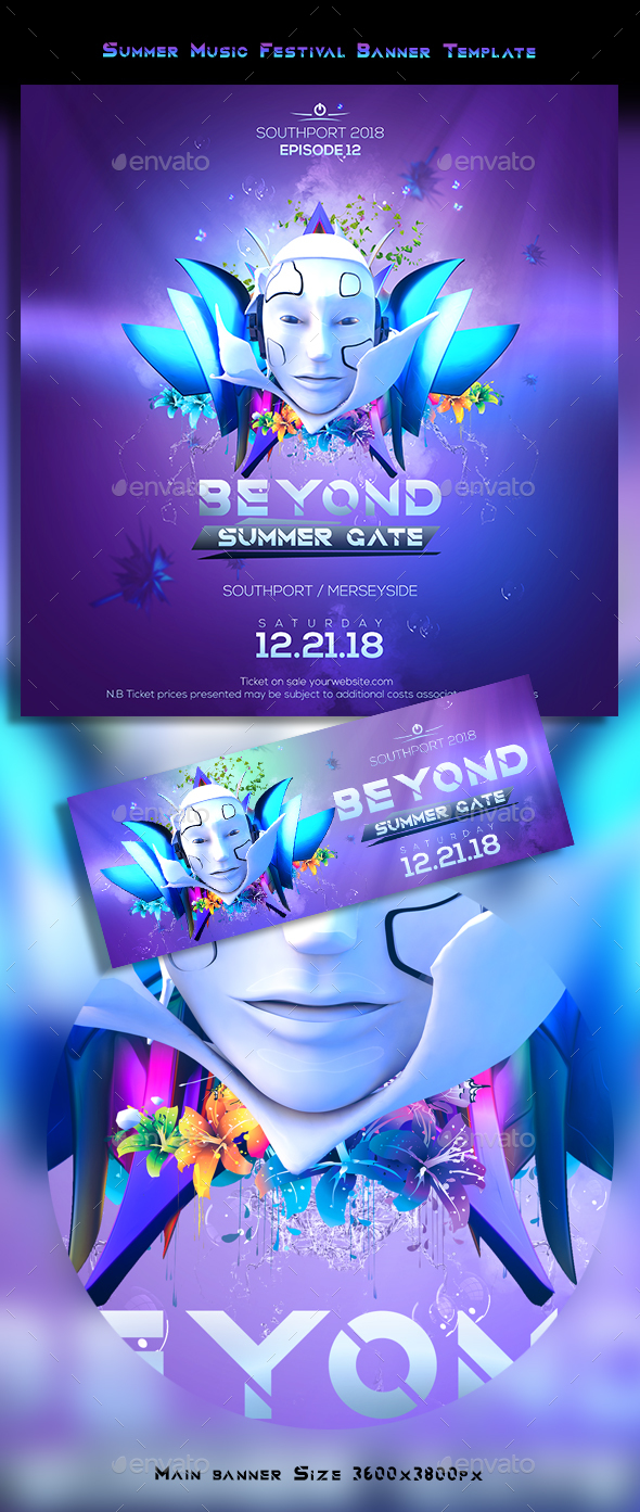Summer Music Festival Banner Template - Banners & Ads Web Elements