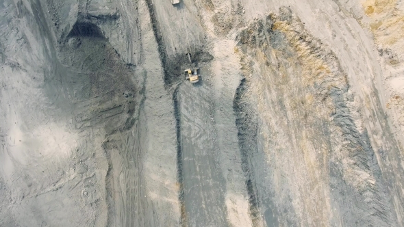 Open Pit Mine, Coal Mining, Dumpers, Quarrying Extractive Industry
