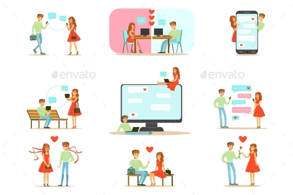 People Finding Love And Dating Using Dating Web - People Characters