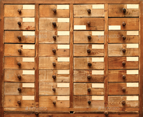 Wooden cabinet with drawers Stock Photo by sergeyskleznev