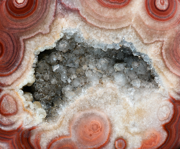 Abstract mineral texture with transparent quartz crystals - Stock Photo - Images