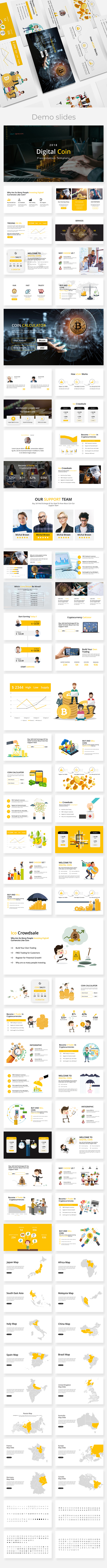 Digital Coin - Business Powerpoint Template - Business PowerPoint Templates