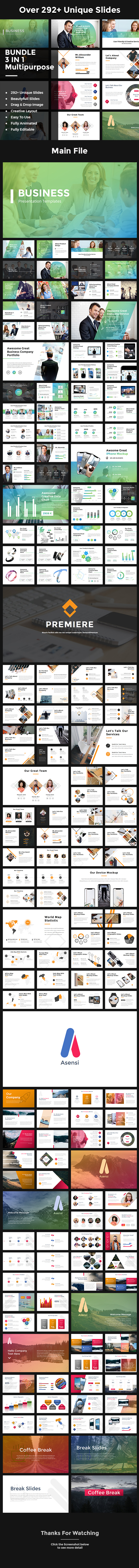 Bundle 3 in 1 Multipurpose PowerPoint - PowerPoint Templates Presentation Templates