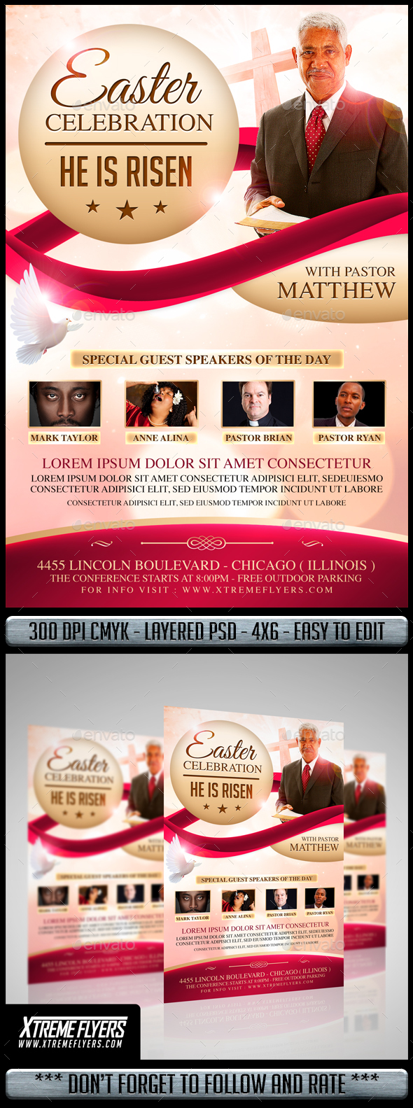 Easter Celebration Flyer - Church Flyers