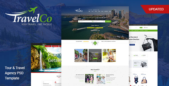 TravelCo - Tour Booking and Vocation PSD Template - Travel Retail