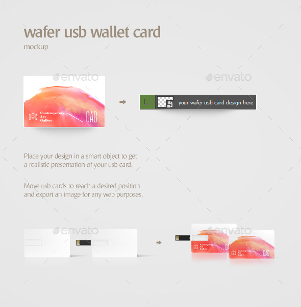 Wafer USB Wallet Card Mockup