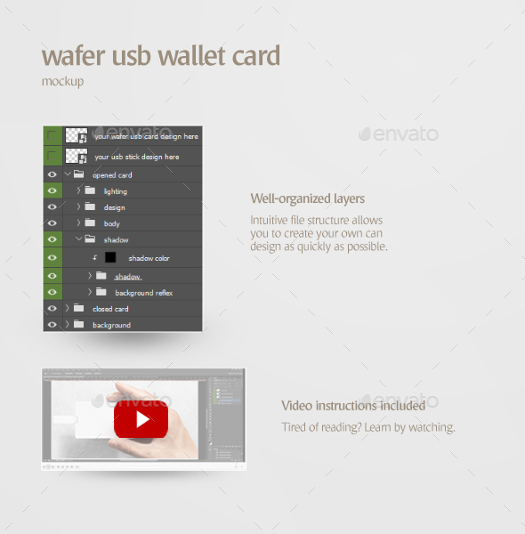Wafer USB Wallet Card Mockup