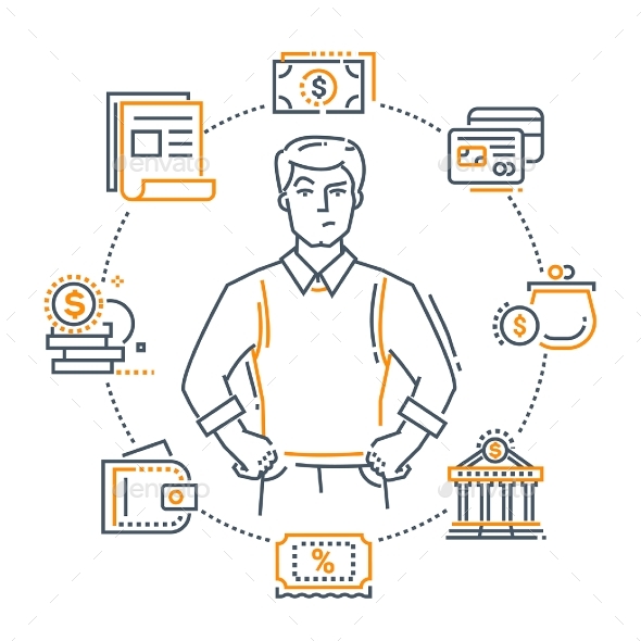 Money Turnover - Modern Line Design Style - Concepts Business