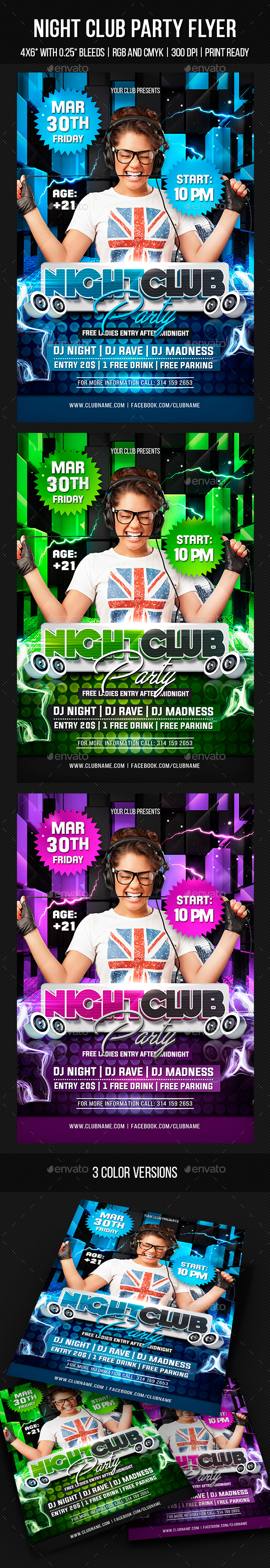 Night Club Party Flyer - Clubs & Parties Events