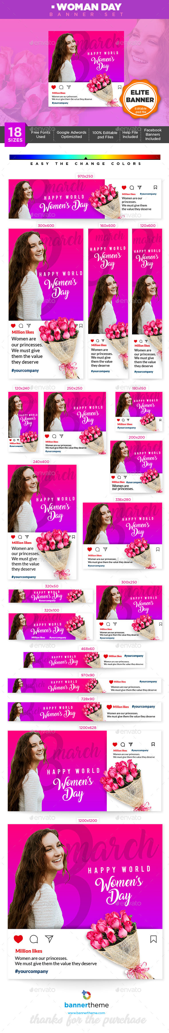 Woman Day Banner - Banners & Ads Web Elements