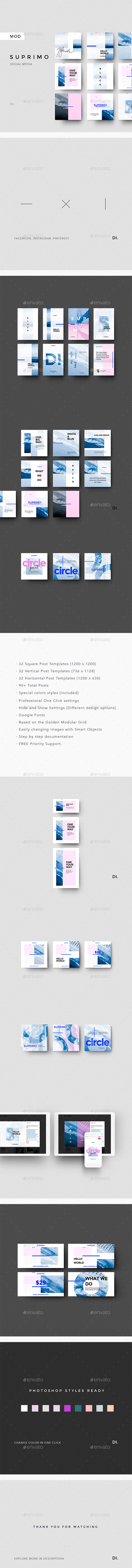 Suprimo Social Media Pack - Social Media Web Elements