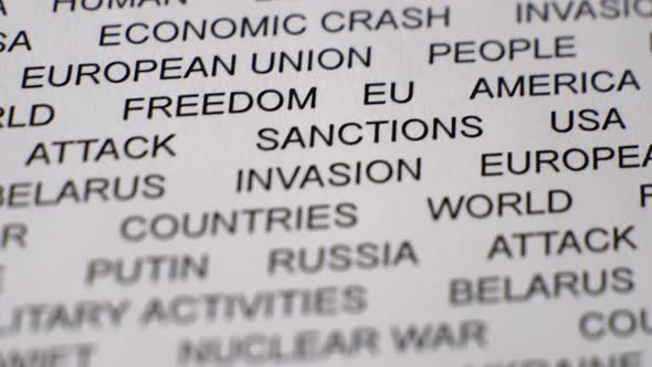 Closeup Shot of SANCTIONS Written on Paper with a Black Circle