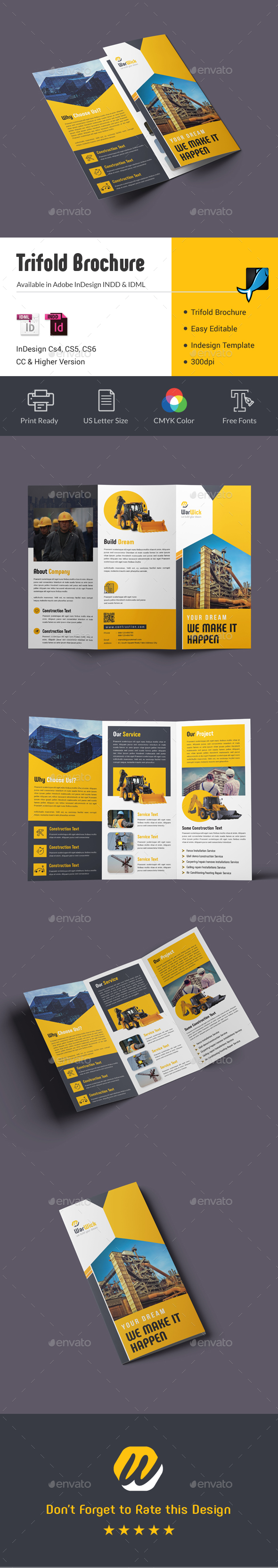 Construction Trifold Brochure - Corporate Brochures
