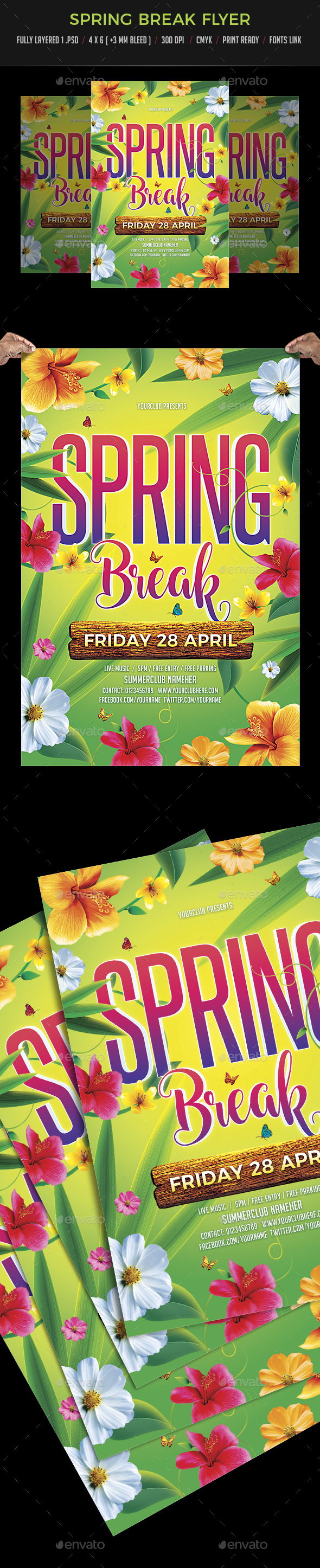 Spring Break Flyer - Clubs & Parties Events