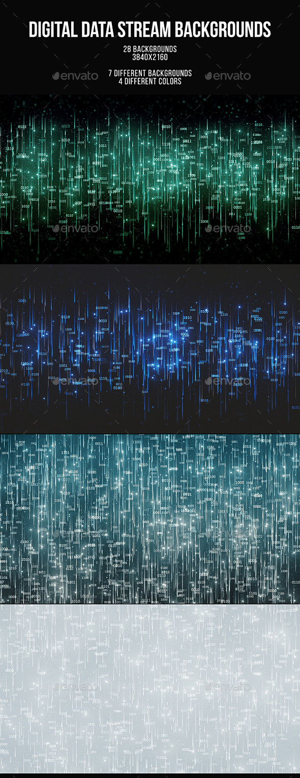 Digital Data Stream Backgrounds - Abstract Backgrounds