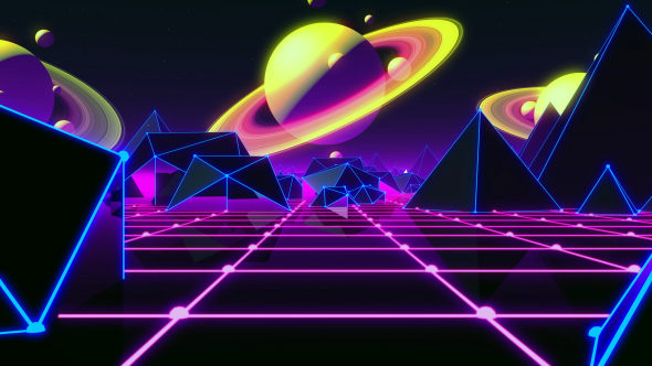 80s Retro Space Saturn V1, Motion Graphics | VideoHive