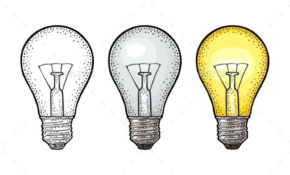 Glowing Light Incandescent Bulb - Man-made Objects Objects