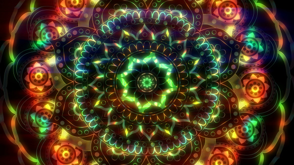 Neon Mandala Dance VJ Loop