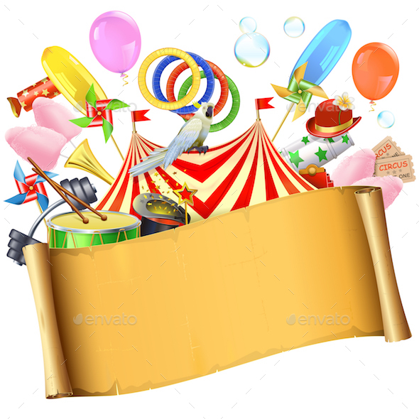 Vector Circus Paper Placard - Miscellaneous Conceptual