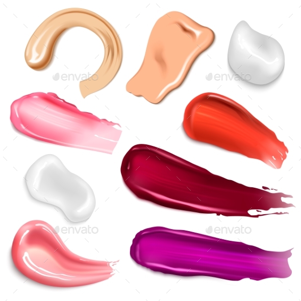Cosmetic Skin Cream Drops Lotion Realistic Texture - Miscellaneous Vectors