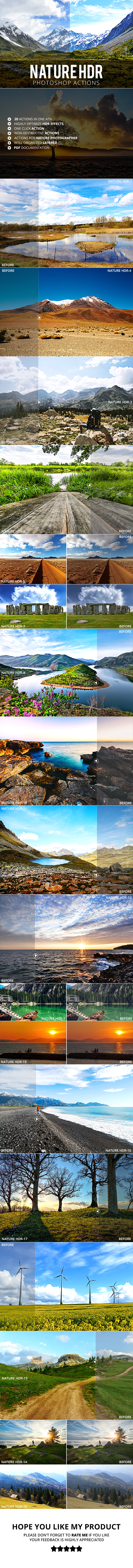 20 Nature HDR Photoshop Actions - Photo Effects Actions
