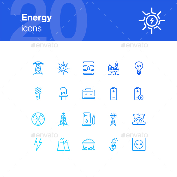 20 Energy Icons - Technology Icons