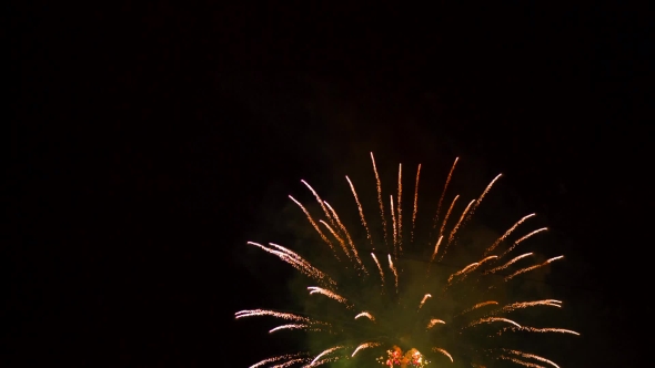 Fireworks in Yellow and Red Colors