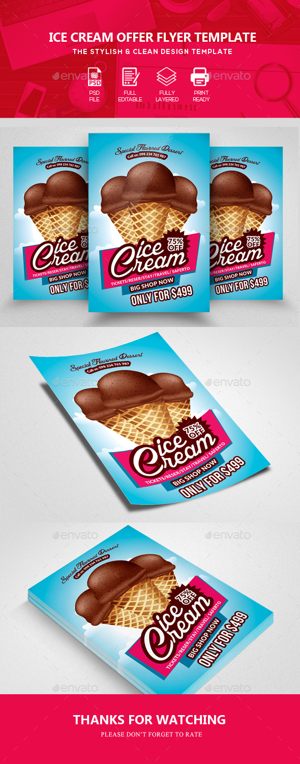 Ice Cream Store Flyer - Commerce Flyers