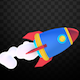 Isolated Cartoon Space Rocket - VideoHive Item for Sale