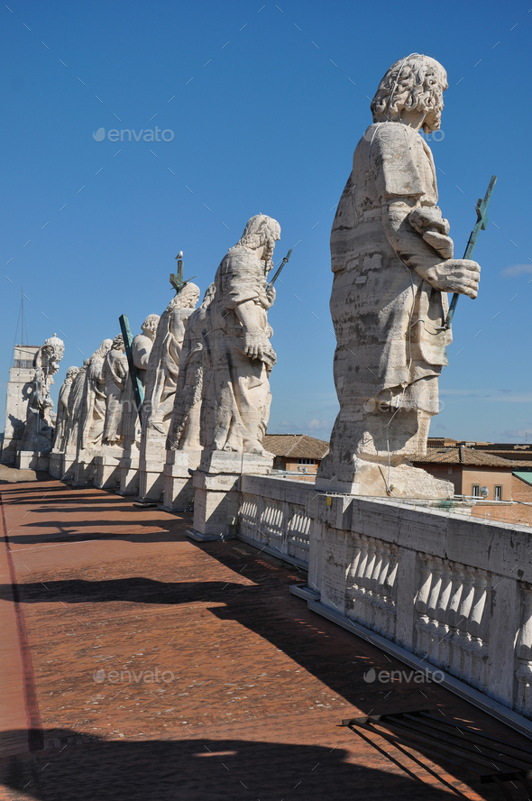 Statues of the apostles. Saint Peter's basilica, Vatican - Stock Photo - Images