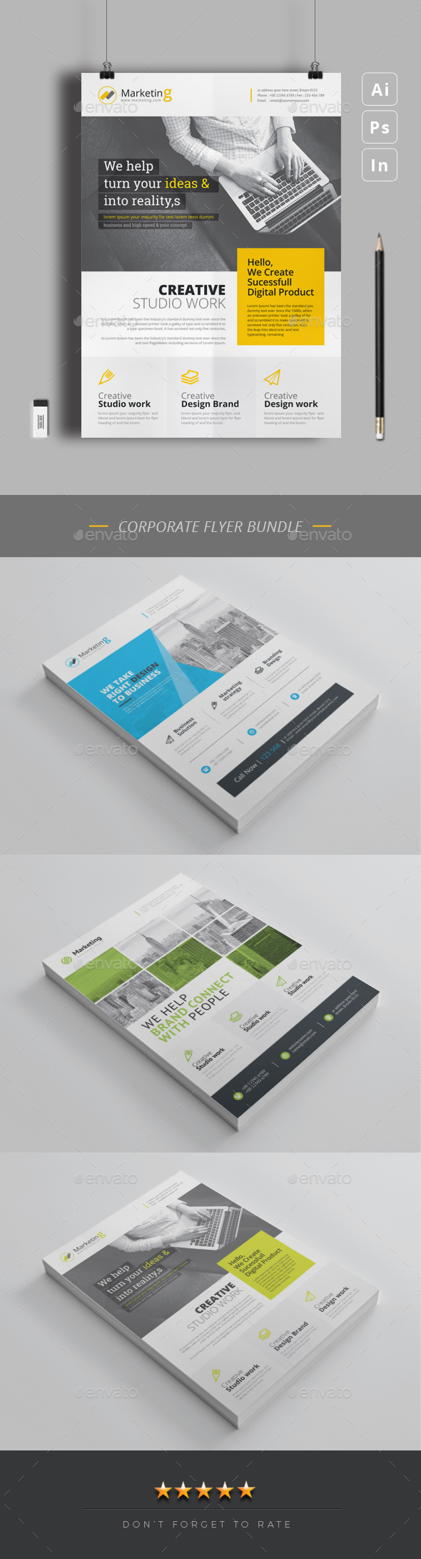 Flyer Bundle 3 in 1 - Corporate Flyers