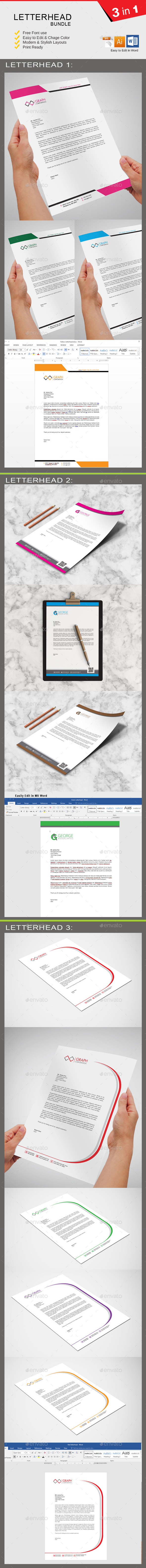 Letterhead Bundle - Stationery Print Templates