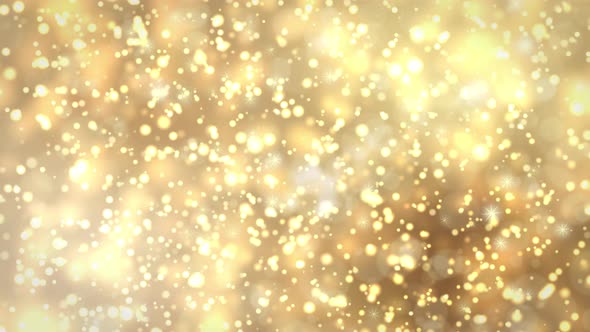 Shiny Gradient Background With Golden Particles And Shiny Stars