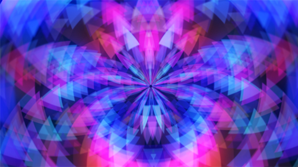 Multicolored Universe Flower of Triangles Background
