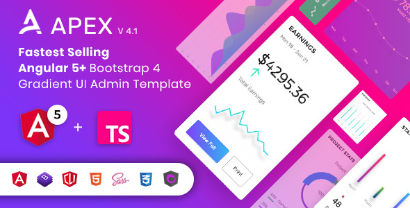 Apex - Angular 5+ & Bootstrap 4 HTML Admin Template - Admin Templates Site Templates