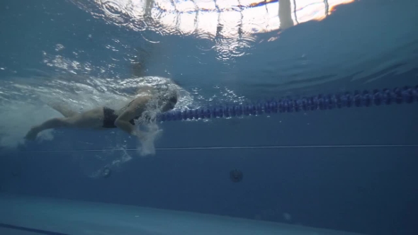 Underwater View Woman Crawl Stroke, Stock Footage | VideoHive