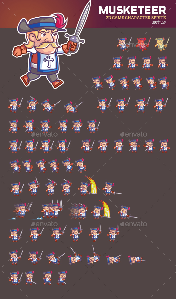 Musketeer Game Sprite - Sprites Game Assets