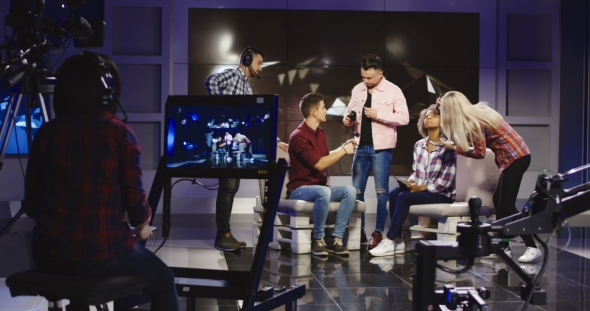 Crew in a Production Studio Getting People Ready alt