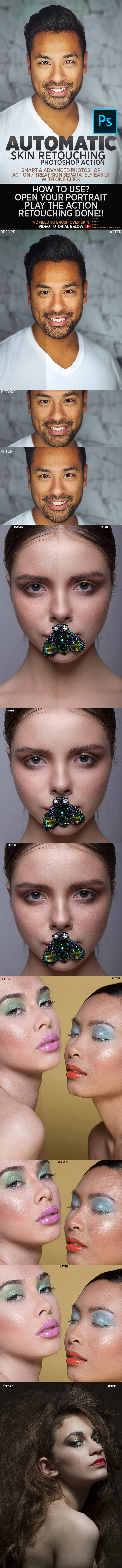 Automatic Skin Retouching Action - Photo Effects Actions