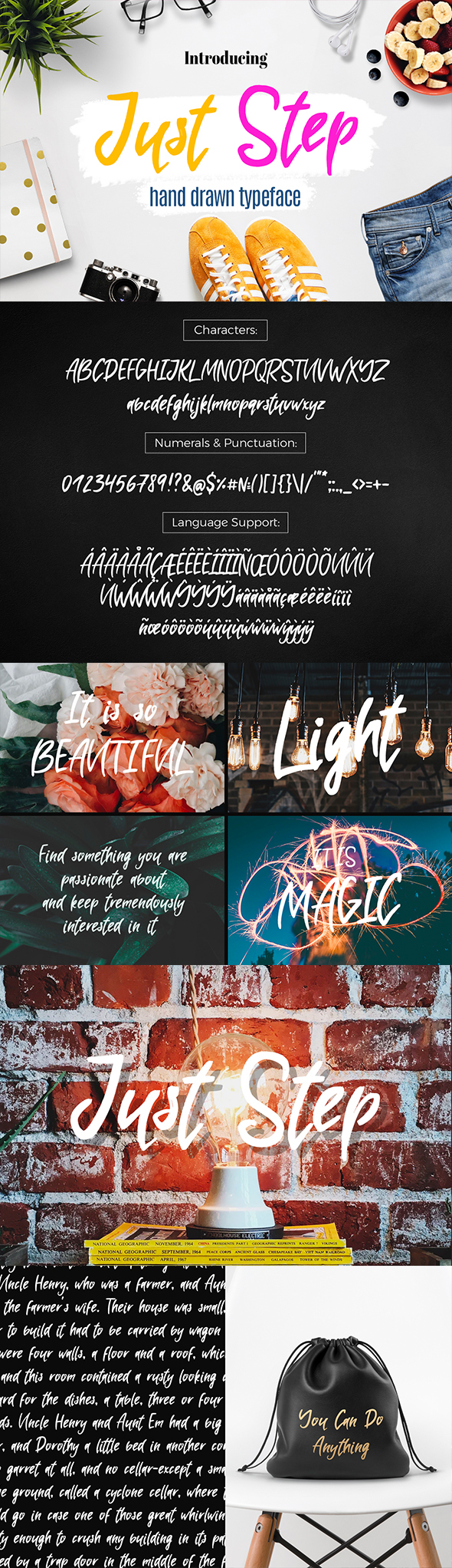 Just Step Typeface - Hand Drawn Font - Hand-writing Script