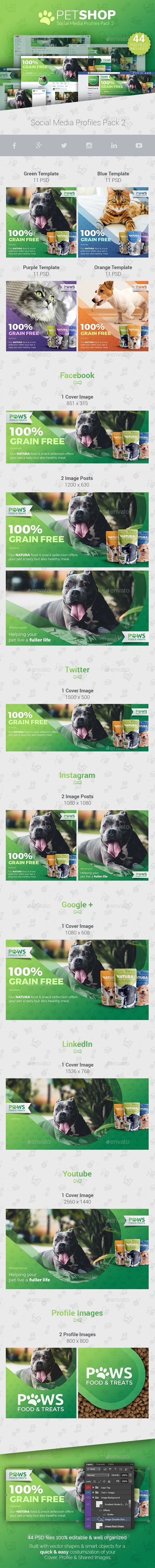 PetShop - Social Media Cover/Profile Pack 2 - Social Media Web Elements